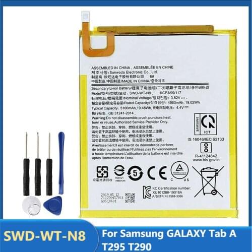 Original Replacement Tablet Battery SWD-WT-N8 For Samsung GALAXY Tab A T295 T290 Rechargable Batteries 5100mAh