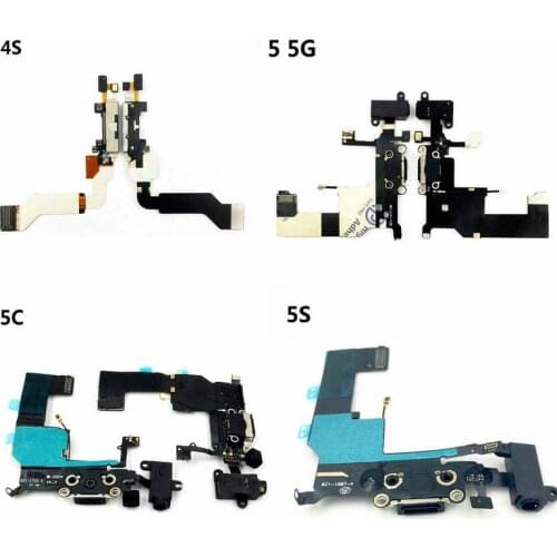Original Charging Flex For iPhone 4S 5 5C 5S SE USB Charger Board Port Dock Connector With Mic Flex Cable