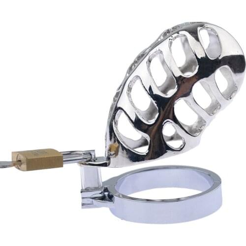 Chastity Cage Metal Cock Device Steel Bird Lock Penis Rings Large BDSM Bondage Sex Toys For Penis Lock Cock Ring Chastity Belt