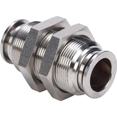 Stainless Steel 304 Push Fitting Bulkhead Union Connector For Tube OD 4mm 6mm 8mm 10mm 12mm