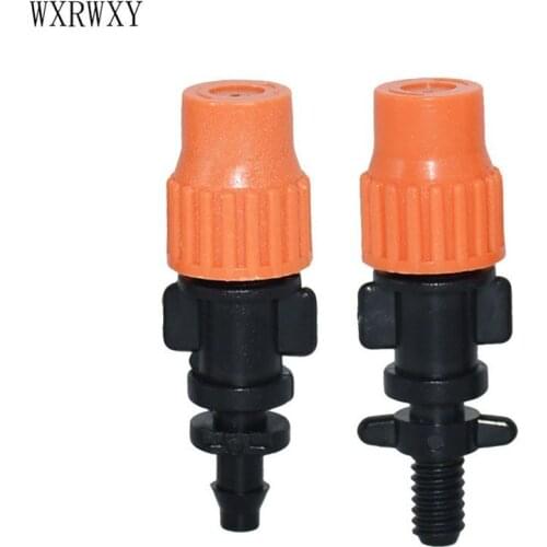 Drip Irrigation Atomizing water nozzle adjustable Micro Sprinkler Nozzle With Screw Connector 1/4 Inch barb Sprinkler 100 Pcs