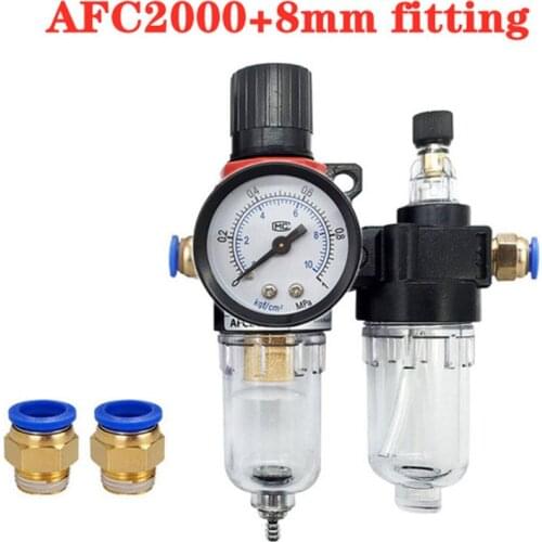 AFC2000 Oil Water Separator Regulator Trap Filter Airbrush Air Compressor Pressure Regulator Reducing Valve AFR2000+AL2000 G1/4