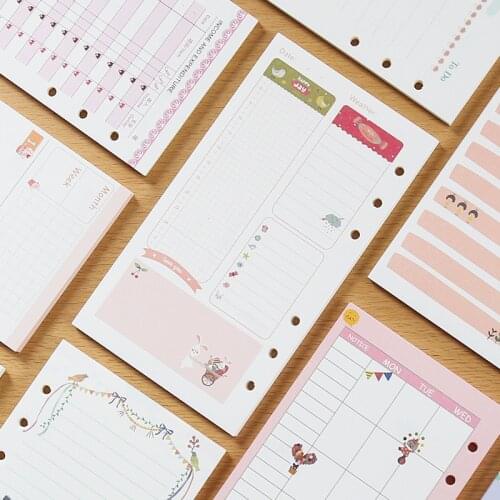 Sharkbang 40 Sheets A5 A6 Loose Notebook Refill Spiral Binder Index Inside Page Monthly Weekly To Do List Paper Stationery
