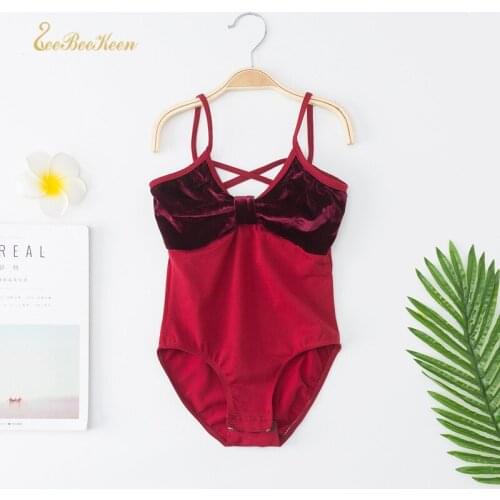 Green/Red/Purple Ballet Leotard Sling Velvet Gymnastics Leotard Ballet Dance Leotards Ballerina Children Traning Clothes Kids