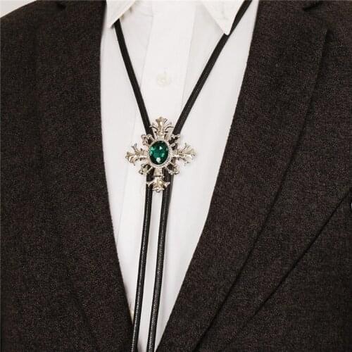 Collar Rope Unique Green Blue Bolo Tie Mens Gem Bow tie Ties For Men Women Necklace accessories Wedding Necktie