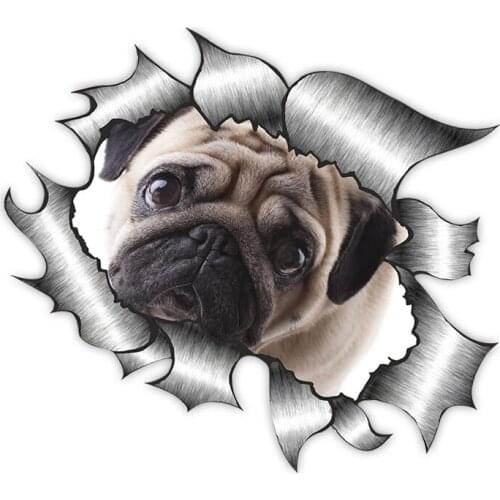 Personality Car Sticke Pug Dog Sad Eyes 3D Vinyl Waterproof Car Window High Quality Accessories PVC 13cm X 13cm