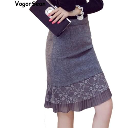 Skirt Womens Evening Party Spring Autumn Skirts Gray Ruffles Celebrity Mermaid Bodycon Sexy Pencil Skirts Women Office Lady