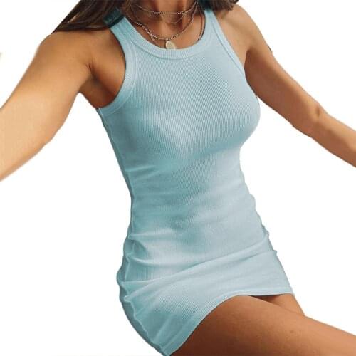 Summer Beach Mini Dress Women Print Women Sexy Sleeveless O Neck Camouflage Tie Dye Ribbed Bodycon Tank Dress Sundress 2020