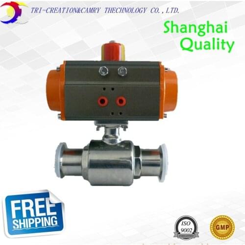 1" DN20 food grade pneumatic valve,2 way 316 quick-install/sanitary stainless steel ball valve_double acting straight way valve