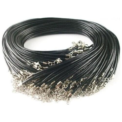 10 Pcs/lot Findings String Cord 1.5 mm Wire jewelry findings Real Leather Chains Necklace String Charms