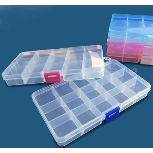 15 transparent plastic box detachable sorting box parts lattice box finishing component PP plastic storage box