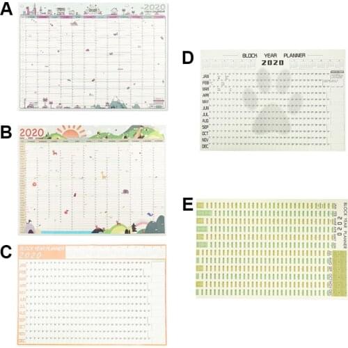 2020 Calendar Wall Planner Large 2020 Block Year Planner Daily Plan Paper Calendar Poster Schedule for Office School Home Supply