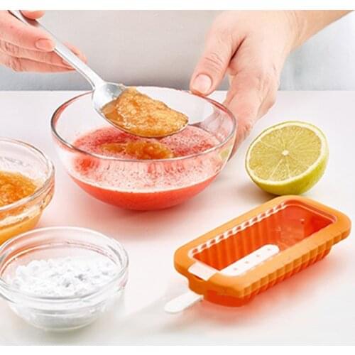 4pcs Silicone Popsicles Molds Reusable Easy Release Cake Popsicles Mold for DIY Kitchen TS2 horizontal homemade popsicles molds