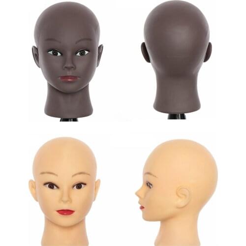African Training Manikin Head Wig Display Training Head Female Bald Mannequin Head Wig Stand Doll head For Make Up Practicing