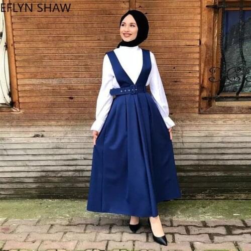 Arab Fashion Womens Belt Strap Sundress Sweet Sleeveless Summer Long Dress Muslim Womens Dress Muslim Dress Plus Size Clothing