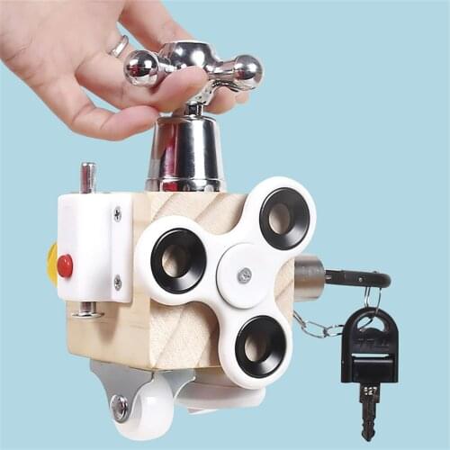 Montessori Busy Block Six In One Interactive Building Board Preschool Fun Early Childhood Education Educational Wooden Toys #WO