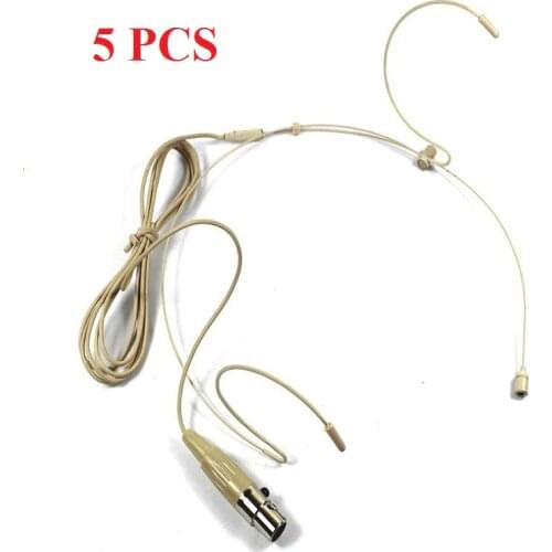 Bolymic Beige Headset mic 3 Pins XLR Jack for Samson Wireless microphone headworn 5 PCS