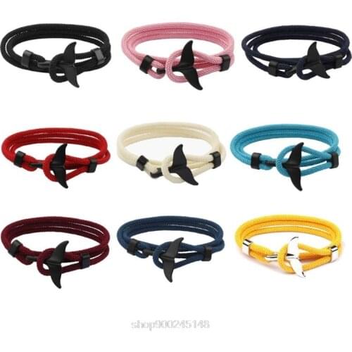 2020 Summer Handmade Whale Tail Viking Rope String Bracelet Beach Surfing Paracord Wristband Jewelry Unisex O21 20 Dropshipping