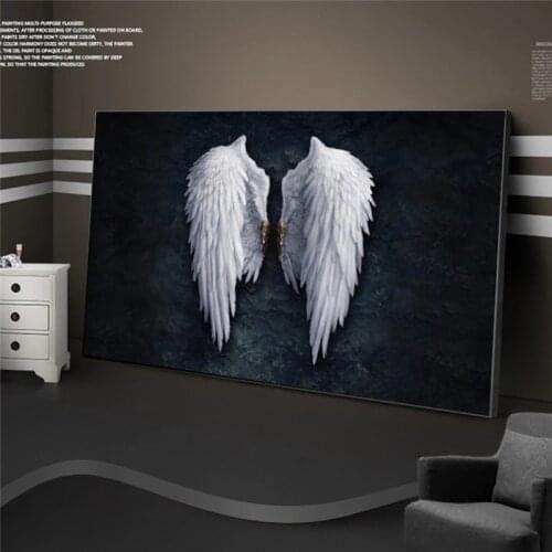 Black and White Angel wings Canvas Paintings on the Wall Art Posters and Prints Wings Abstract Wall Pictures Home Decoration