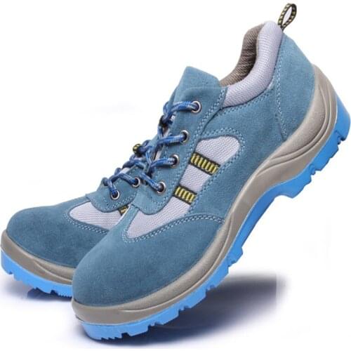 Unisex Summer Breathable Mens Work Boots Outdoor Steel Toe Cap Safety Shoes Genuine Leather Mesh Fishing Sneakers Men shoes