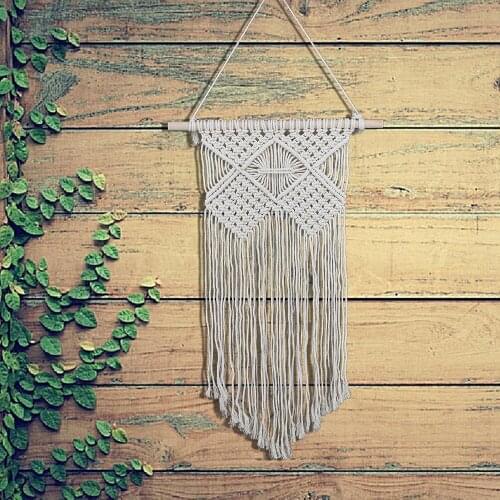 Hot Sale Tapestry Macrame Hand-woven Cotton And Linen Nordic Simple Style Wall Hanging Living Room Background Home Decor Pendant