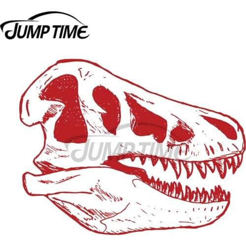 JumpTime 13 x 5.8cm For Red T-Rex Skull Funny Car Stickers Vinyl Car Sticker DIY Scratch-proof 3D Waterproof JDM Decal
