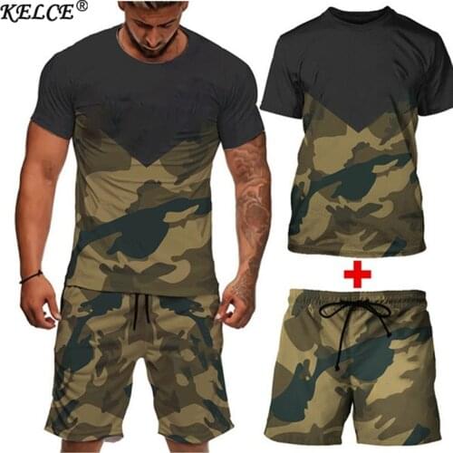KELCE Mens Camouflage T-Shirts