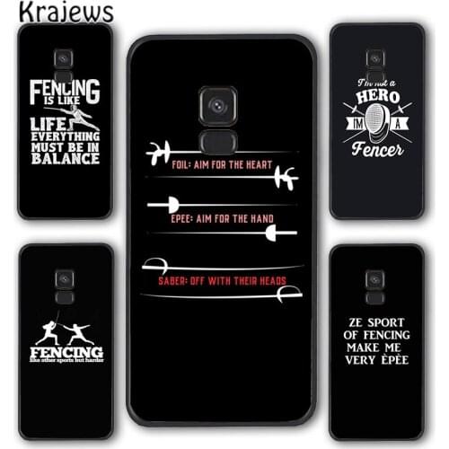 Krajews I am not a hero but a fencer Fencing Phone Case Cover For Samsung Galaxy S5 S6 S7 S8 S9 S10 E lite S20 plus ultra Note