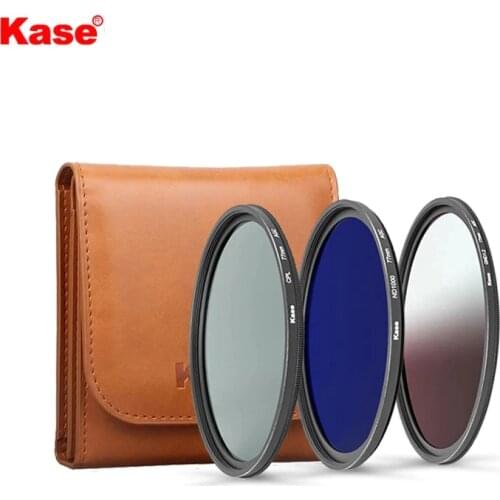 Kase 49 58 62 67 72 77 82mm Circular Filter Standard kit ( CPL + ND1000 + GND0.9 + Filter pack )