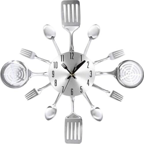 Kitchen Wall Clock Creative Kitchen Spoon Fork Wall Clock Mirror Wall Decal Wall Sticker