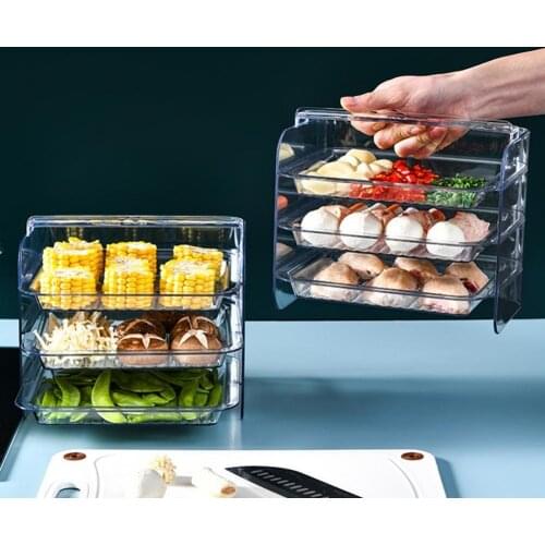 Kitchen Hot Pot Side Dish Plates Multi-layer Side Dish Holder Rack Wall-mounted Food Storage Rack Prepare Dish Side Dishes Tray