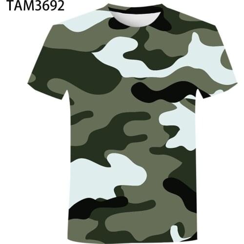 2021 Mans Girls Summer Fashion Short Sleeve T-Shirt 3D Camouflage Clothes Childrens Harajuku Leisure Sports Top 4T-5XL