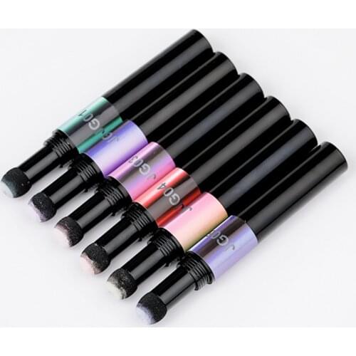 MiFanXi 6 Color Nail Art Air Cushion Mirror Aurora Effect Magic Powder Pen Gold Chrome Pigment Dust Design Manicure Decoration
