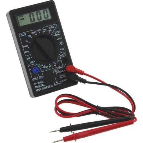 Mini Digital LCD Multimeter with Buzzer Voltage Ampere Meter Test Probe DC AC