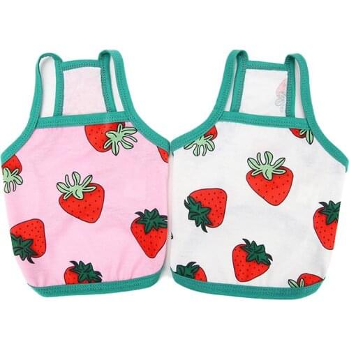 Fashion Pet Dog Strawberry Sling Vests Spring Summer Casual Cartoon Printed Dog Vest Small and Medium-sized Dog Pet Clothes