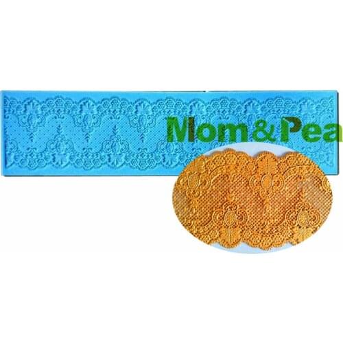 Mom&Pea MPL513 Free Shipping Lace Mold Cake Decoration Fondant Cake 3D Mold Food Grade Silicone Mould