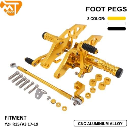 Motorcycle CNC Adjustable Footrests Footpeg Foot Rests For YAMAHA YZFR15 YZF R15 YZF-R15 V3 V3.0 2017 2018 2019