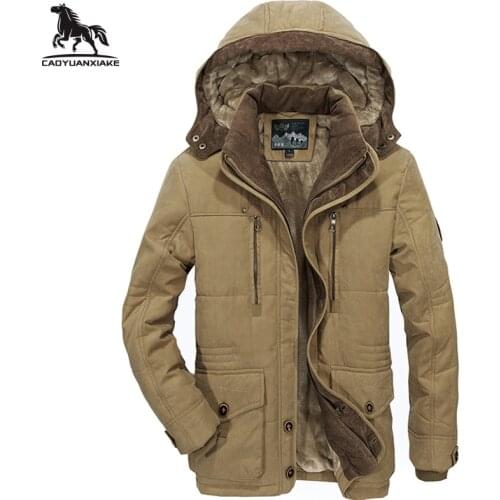 Winter parka men Jacket L-5XL 6XL Tooling parka Mens coat Plus velvet thickening warm Cotton coats mens casual hooded jackets