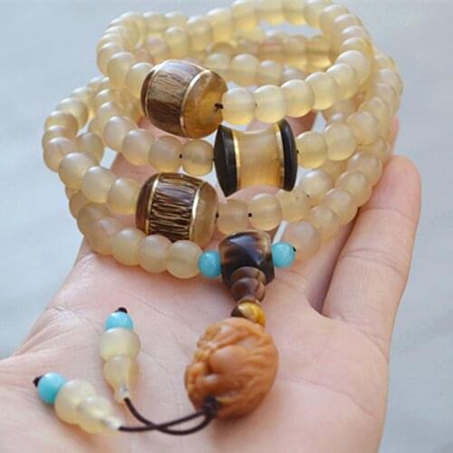 Wholesale Natural Sheep Claw Bracelets Buddha Beads Hand String for Women Men Rosary Original National Wind Jewelry JoursNeige
