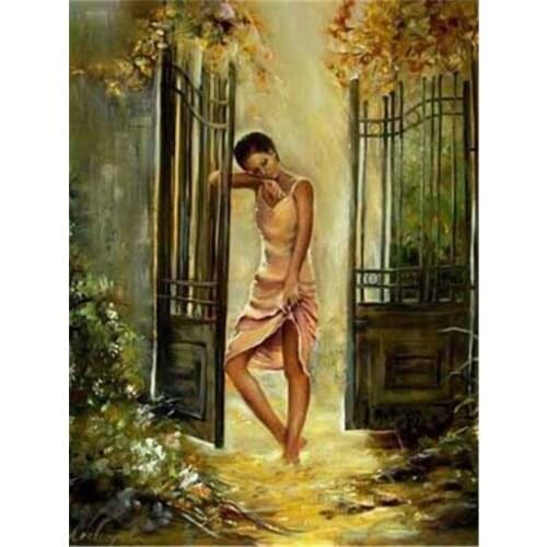 Portrait Woman Printed Canvas 11CT Cross-Stitch DIY Embroidery Set DMC Threads Craft Handmade Knitting Painting Home Sales