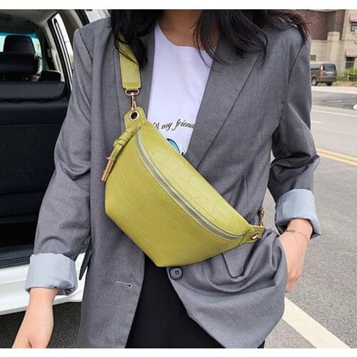 Fashion Womens Belt Bag Stone Pattern PU Leather Sum Per Band Fanny Pack Bananka Portable Versatile Belly Band Waist Bag