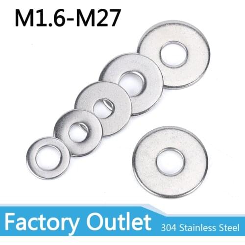 M3M2M2.5M1.6M4M5M6M8M10M12M16M20M24M27 GB97 A2 Spacer 304Stainless Steel Washer Plain Gasket for Screw Bolt Flat Metal M3Washer