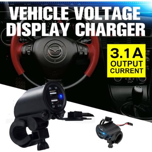 5V 2.1A Motorcycle Car Cigarette Lighter Dual USB Charger Plug 12V 24V Socket Adapter Dispenser Socket Mini Car Charger Wire