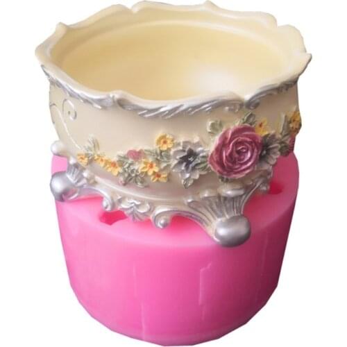 Flower Pot Silicone Mold Diy Succulents Concrete Flower Pot Vase Plaster Cement Mold Clay Mold Candle Holder Mold