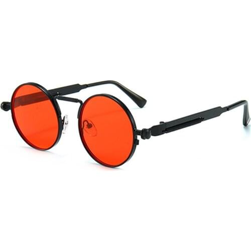 Women Metal Punk Vintage Sunglass Round Sunglasses Men Brand Designer Fashion Glasses Mirror Lens High Quality Oculos UV400