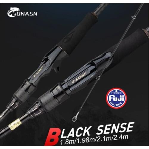 ONASN BLACK SENSE New Fishing Rods 2 Section Ultralight Fast Spinning rod UL L ML M MH FUJI Ring Toray Carbon Casting Travel Rod
