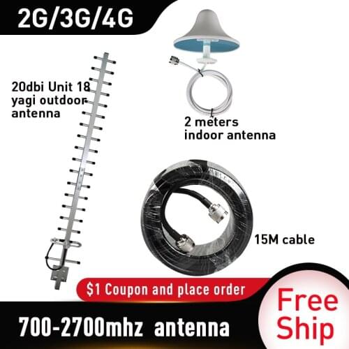 700-2700mhz 20dbi yagi Outdoor Antenna WCDMA UMTS GSM LTE DCS For Cell Phone Booster Repeater Gain 20dBi Outside Yagi Antenna