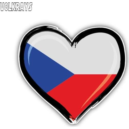 Volkrays Personality Car Sticker Czech Republic Flag Motorcycle Accessories Waterproof Cover Scratches Vinyl Decal,12cm*13cm