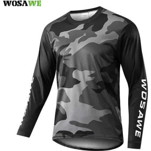 WOSAWE Mens Downhill Jerseys Mountain Bike MTB Shirts Offroad DH Motorcycle Jersey Motocross Sportwear Clothing