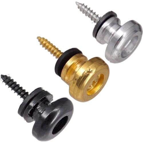 2 pcs Chrome Round head Guitar Strap Lock End Pins Pegs Buttons for Electric Acoustic Classical Guitar Bass Accessories